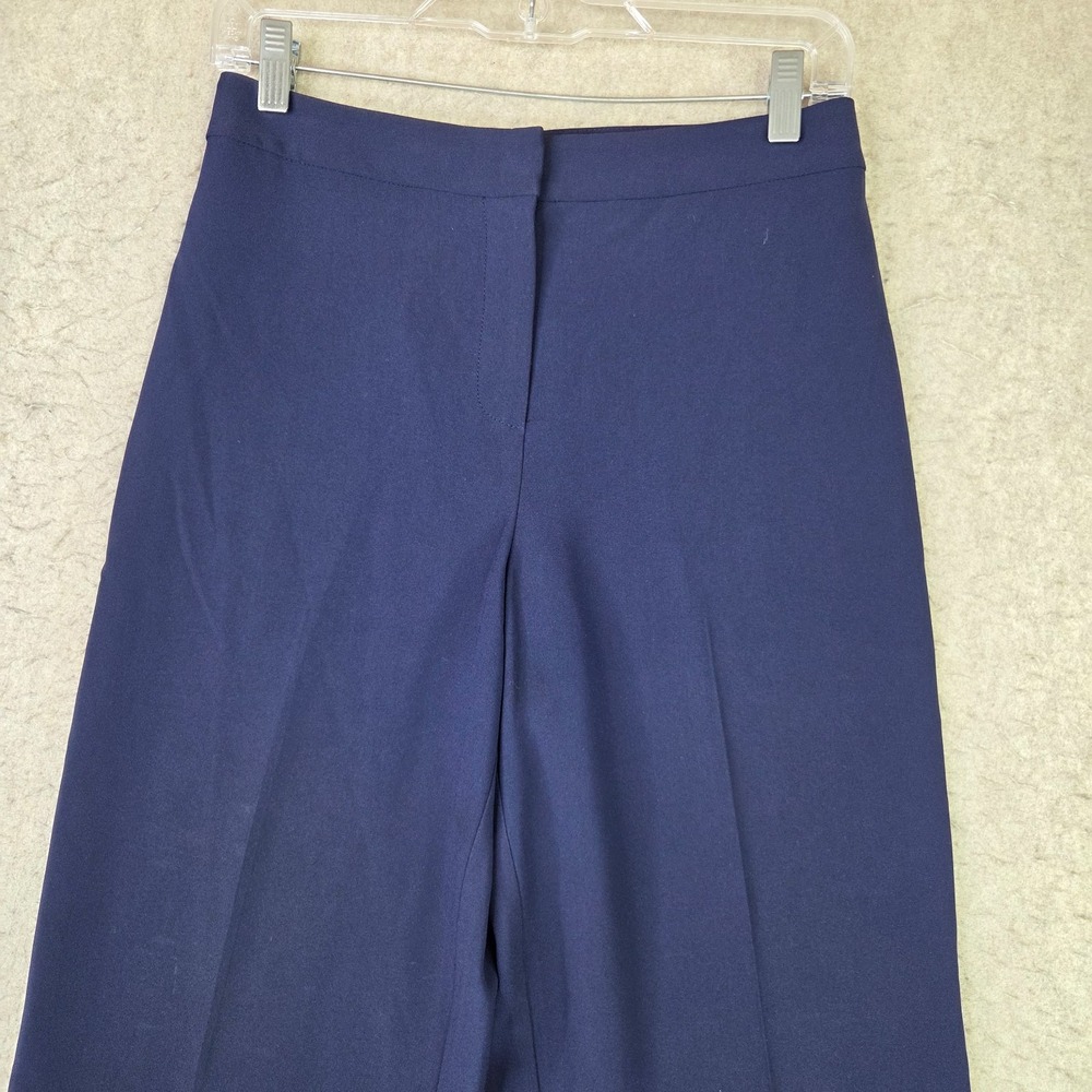 St. John Pants Womens 6 Blue Business Stretch Lightweight Wide Leg Made in USA - Picture 2 of 10